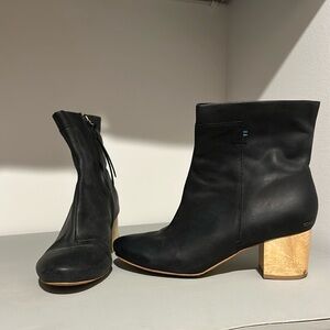 Black Leather Ankle Boots